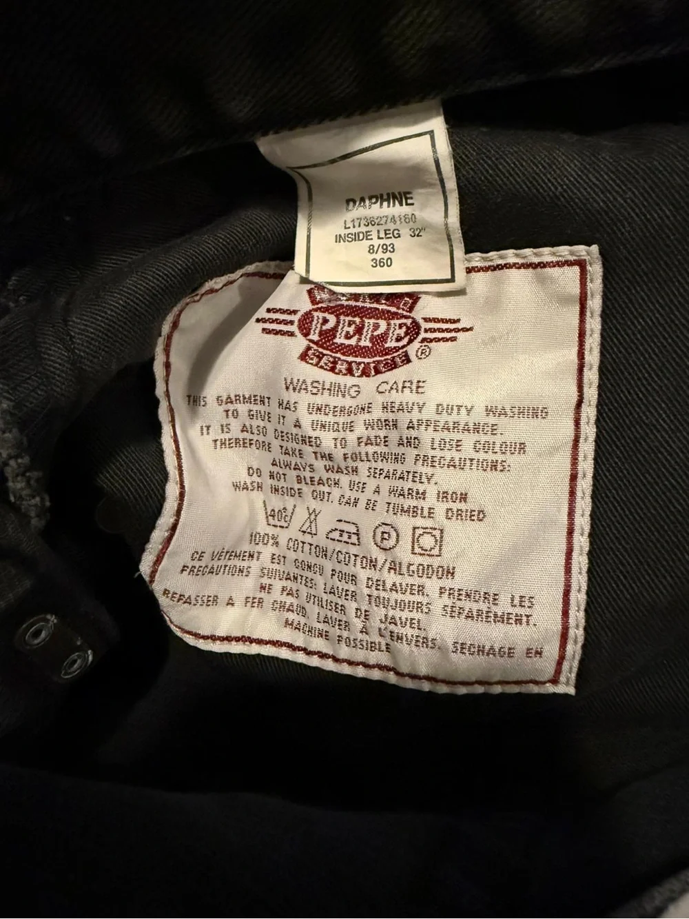 VTG Pepe Jeans London Daphne Black Mom Jeans High Waist Tapered 27x30